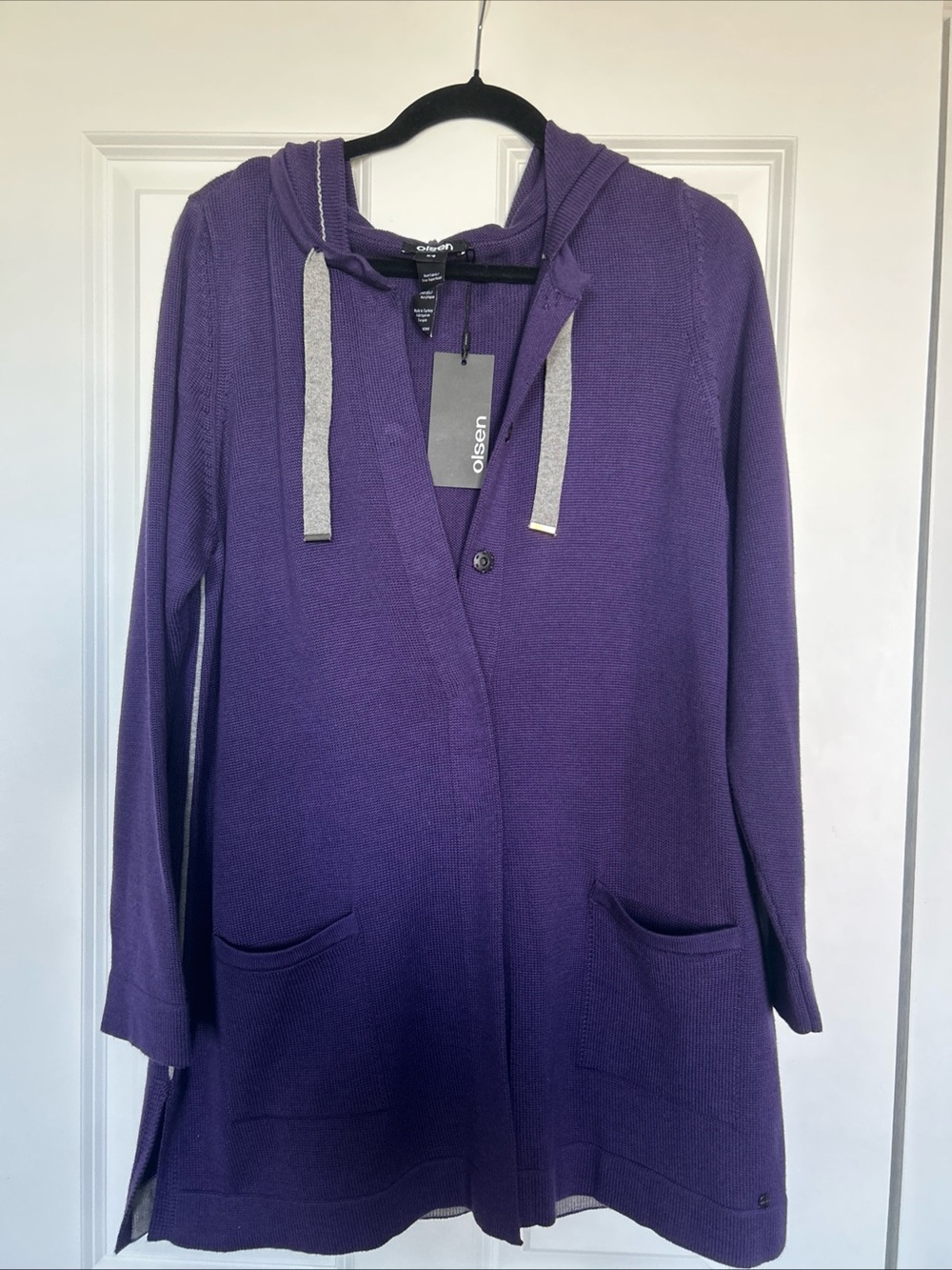 Olsen Women's Hooded Teddy Jacket in Purple